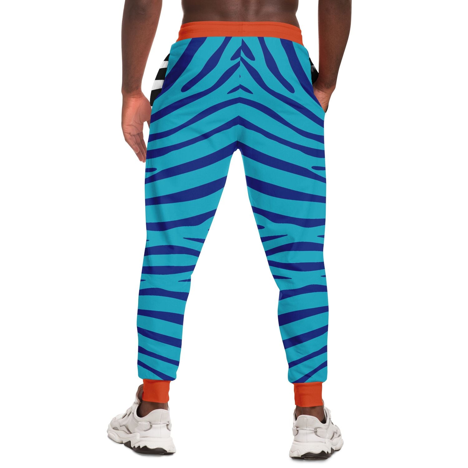 Zebra in Blue Eco-Poly Unisex Joggers