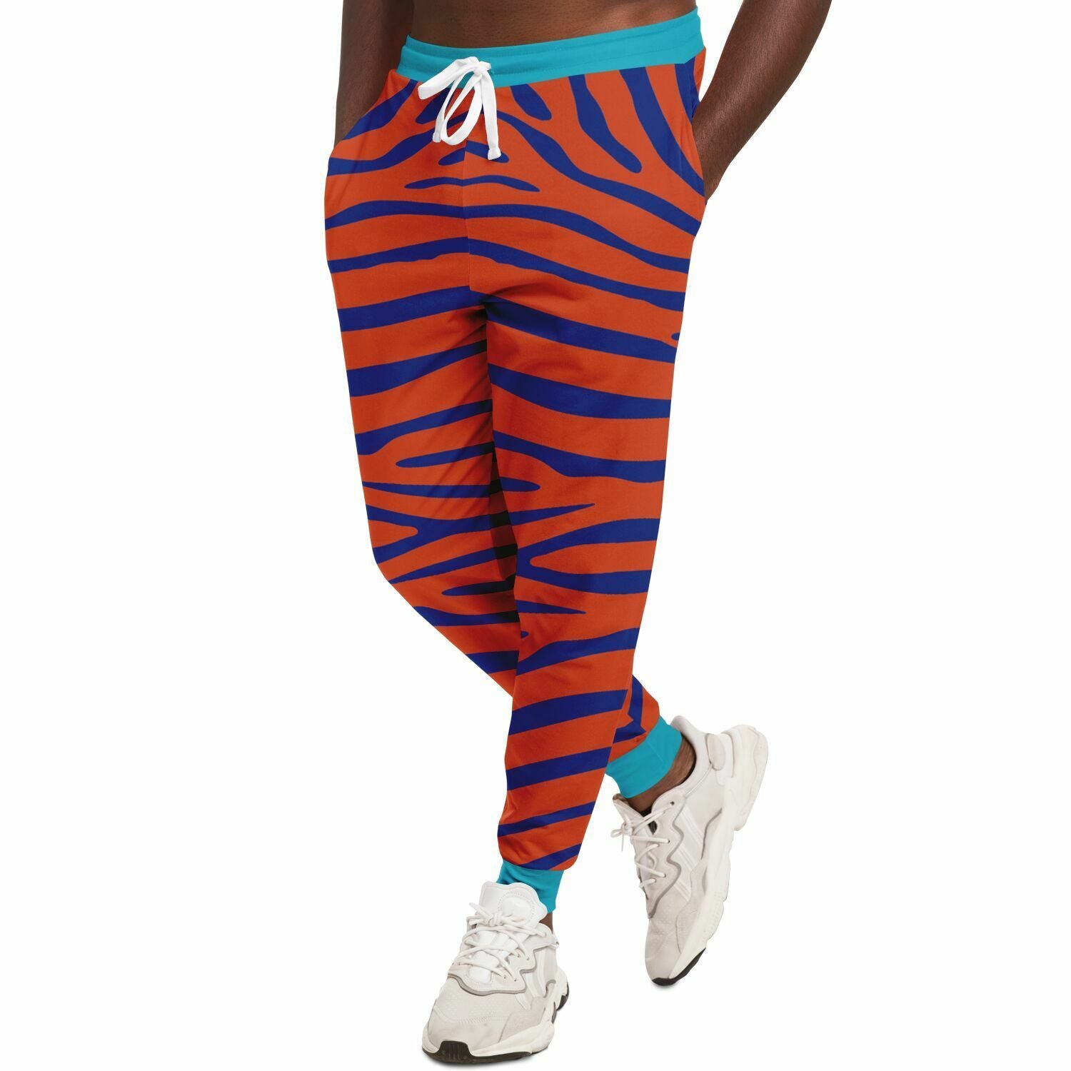 Zebra in Orange Electric Eco-Poly Unisex Joggers