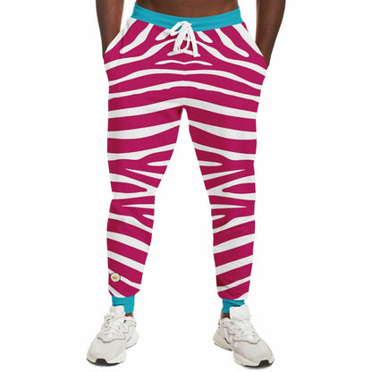 Zebra in Raspberry Eco-Poly Unisex Joggers