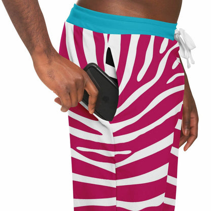 Zebra in Raspberry Eco-Poly Unisex Joggers