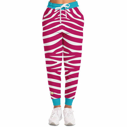 Zebra in Raspberry Eco-Poly Unisex Joggers