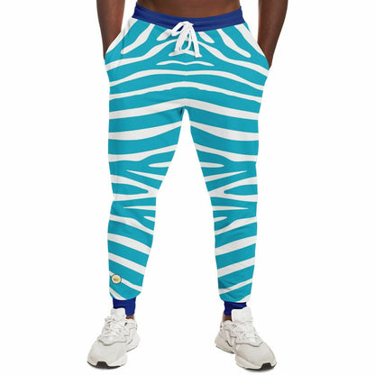 Zebra in Turquoise Eco-Poly Unisex Joggers