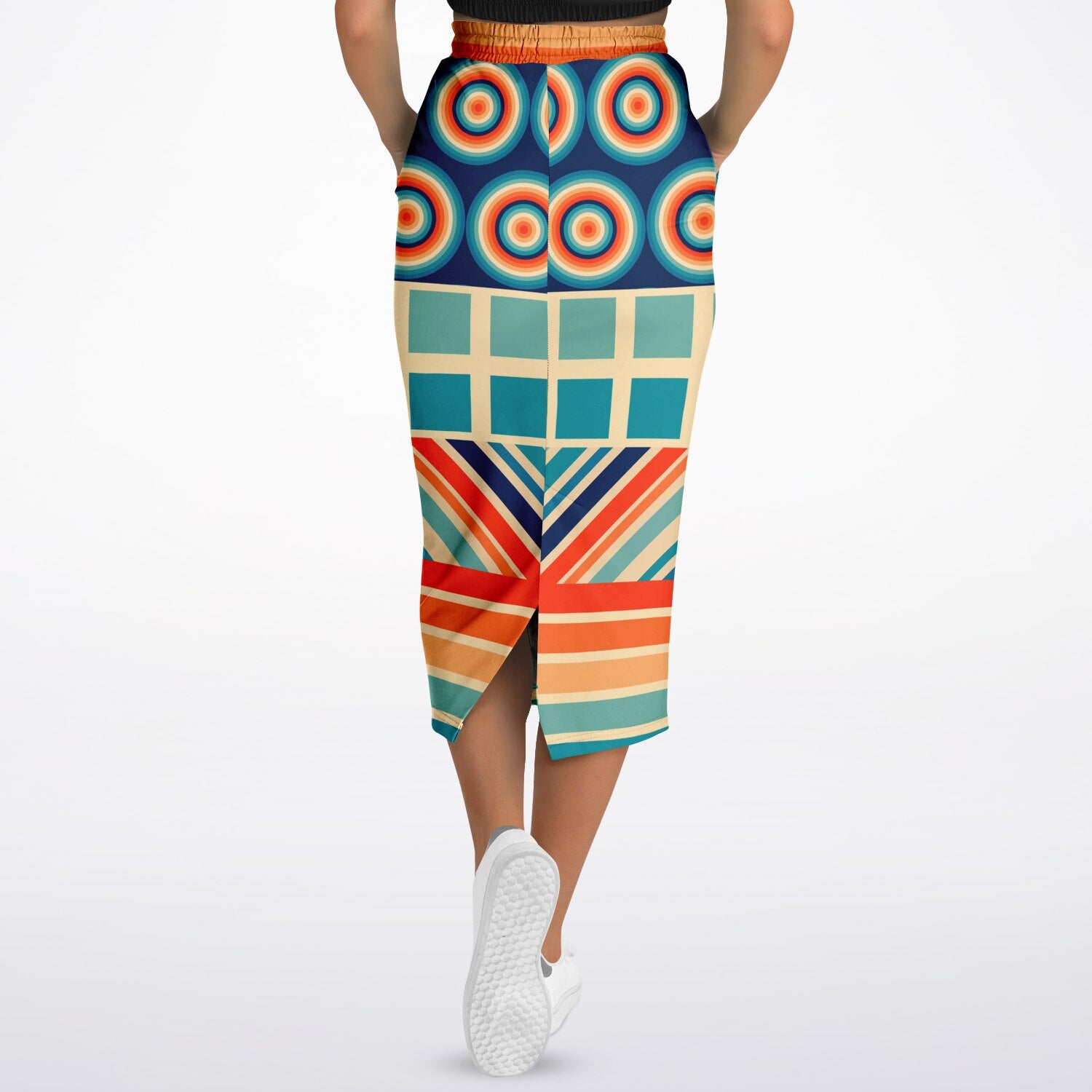 Ziggy Out Retro Eco-Poly Long Pocket Skirt
