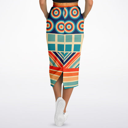 Ziggy Out Retro Eco-Poly Long Pocket Skirt