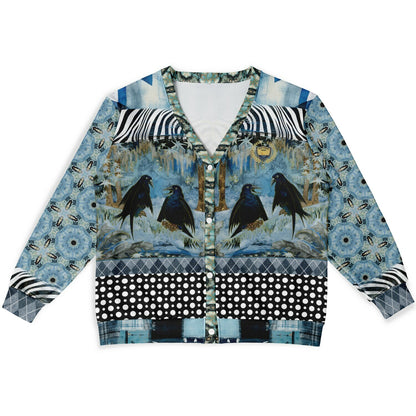Zima in Frost Patchwork Print Heavyweight Unisex Cardigan