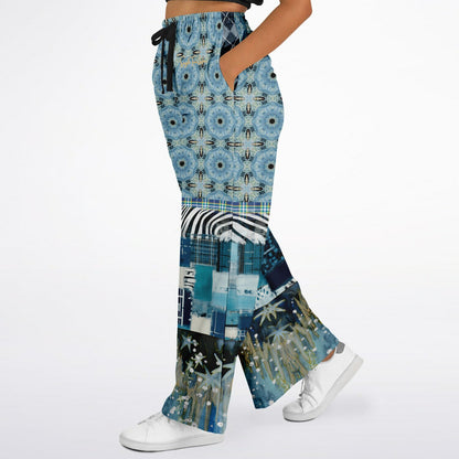 Zima in Frost Patchwork Print Eco-Poly Wide Leg Pants